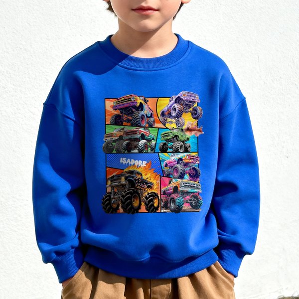 Personalized Truck Off-Road Vehicle Design Multicolor Kid T-shirt Sweatshirt Hoodie with Name Birthday Christmas Gift for Girls Boys