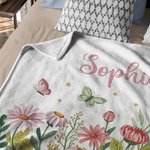 Personalized Flower Reading Nook Book Soft Throw Blanket with Name Reading Corner Daily Use Birthday Gift for Book Lovers