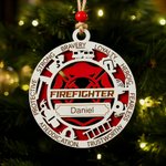 Personalised First Responder Police Firefighter Dispatcher Sheriff Ornament with Name Home Decor Christmas Gift for First Aid Practitioners Volunteers