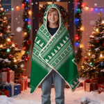 Personalized Fair Isle Style Snowman Reindeer Santa Claus Soft Hooded Blanket with Name Home Decor Christmas Gift for Kids Family