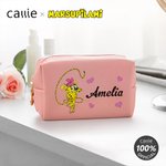 Personalized Long-Tailed Leopard Marsupilami PU Leather Makeup Pouch Bag with Name Travel Essentials Birthday Gift for Her  | Callie × Marsupilami®