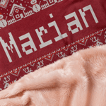 Personalized Fair Isle Style Snowman Reindeer Santa Claus Soft Hooded Blanket with Name Home Decor Christmas Gift for Kids Family