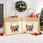 Personalized Christmas Snowflake Cartoon Character Large Jute Tote Bag with Name and Title Christmas Gift for Women Family