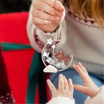 Personalized Moon Shaker Bear Baby Frist Christmas Ornament with Name Room Decoration Christmas Gift for Girl Boy Parents