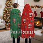 Gorro de Papá Noel de Navidad personalizado Manta con capucha suave de animal con nombre Regalo de cumpleaños de Navidad para niños Niñas