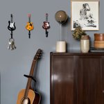 Personalized Electric Guitar Headstock Decorative Hooks with Name Set of 3 Home Music Studio Decor Birthday Gift for Guitar Player Music Lover