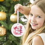 Personalized Cute Cartoon Santa Hat Snowman Initial Christmas Ornament with Name Christmas Gift for Friends Family
