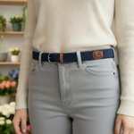 Henkilökohtainen värikäs syntymä kukka kimppu reikä vapaa elastinen kudottu vyö nimi päivittäin kulumista syntymäpäivälahja hänelle