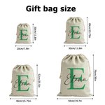 Personlig enkel namninitial text säck med dragsko godispåse för daglig användning festprylar julklapp för barn familj vänner