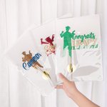 Gepersonaliseerde Glitter Multicolor Graduate Cake Topper met Naam en Jaar Taart Decor Afstudeerfeest Cadeau voor Afgestudeerden