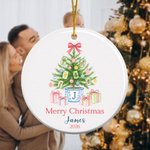 Personalised Mahjong Christmas Tree Chinoiserie Design Ceramic Ornament with Name and Year Tree Decor Christmas Mahjong Night Gift for Mahjong Players