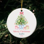 Personalised Mahjong Christmas Tree Chinoiserie Design Ceramic Ornament with Name and Year Tree Decor Christmas Mahjong Night Gift for Mahjong Players