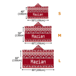 Personalized Fair Isle Style Snowman Reindeer Santa Claus Soft Hooded Blanket with Name Home Decor Christmas Gift for Kids Family