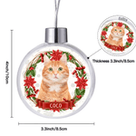 Personalized Wreath Pet Photo Christmas Ball Ornament with Name Home Decor Christmas Gift for Pet Owners Lovers