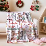 Personalisierte niedlichen Schneemann Weihnachtsmann Weihnachten Thema weiche Decke mit Namen Home Decor Weihnachtsgeschenk für Kinder Familie werfen