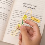 Personalized Birth Flower Bookmark  with Name Birthday Christmas Gift for Book Lovers Bookworms