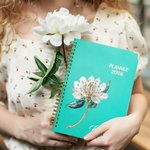 Personalised Classic Birth Flower 2026 Planner A5 Spiral Notebook with Weekly Monthly Planning Pages Daily Use Birthday Gift for Family Friends