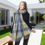 Foulard à franges multicolore plaqué personnalisé avec nom Anniversaire Cadeau de Noël pour Femme Maman Femme