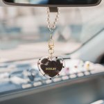 Personalized Star Heart Shape Pet Hair Storage Keychain with Name and Pearl Chain Sympathy Memorial Gift for Loss of Pet