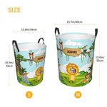 Personalised Cute Forest Animal Waterproof Laundry Storage Basket with Name and Handle Birthday Housewarming Gift for Kids
