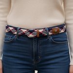 Henkilökohtainen värikäs syntymä kukka kimppu reikä vapaa elastinen kudottu vyö nimi päivittäin kulumista syntymäpäivälahja hänelle