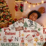 Personalisierte niedlichen Schneemann Weihnachtsmann Weihnachten Thema weiche Decke mit Namen Home Decor Weihnachtsgeschenk für Kinder Familie werfen