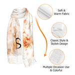 Foulard personnalisé au design classique de fleur aquarelle avec nom à porter tous les jours en hiver Cadeau d'anniversaire et de Noël pour la famille et les amis