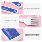 Personalized Cartoon Animal Christmas Tree Santa Hat Food-Grade Kid's Fork Spoon Knife 3 Pcs Cutlery Set with Name Daily Use Christmas Gift for Kids