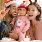 Personalizzato carino Babbo Natale Design 100% cotone morbido bambino pagliaccetto con nome ricamato regalo di Natale per il bambino neonato