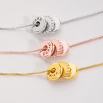 Personalized Zircon Multiple Circle Necklace with Name Dainty Jewellery Anniversary Birthday Gift for Girl Woman