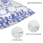 Personalized Retro Floral Butterfly 2-5 Back View Characters Throw Pillow Cover with Name Home Decor Birthday Gift for Friends Girls Women