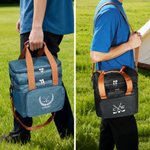 Personalized Initial Monogram Multi-Compartment Waterproof Golf Cooler Insulated Bag with Shoulder Strap and Name Birthday Gift for Men Golf Lovers