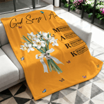 Personalized Birth Flower God Says You Are Soft Throw Blanket with Name Home Decor Inspirational Birthday Baptism Christmas Gift for Women Christians