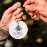 Personalised Mahjong Christmas Tree Chinoiserie Design Ceramic Ornament with Name and Year Tree Decor Christmas Mahjong Night Gift for Mahjong Players