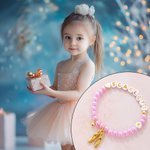 Personalised Ballet Shoe Charm Bead Bracelet with Name Birthday Dance Jewellery Gift for Girls Ballet Lovers