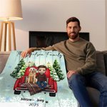 Personalized Cartoon Character Family Portrait Soft Throw Blanket with Text and Names Home Decor Christmas Gift for Family