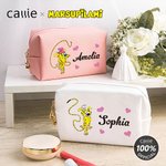 Personalized Long-Tailed Leopard Marsupilami PU Leather Makeup Pouch Bag with Name Travel Essentials Birthday Gift for Her  | Callie × Marsupilami®