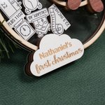 Personalized Moon Shaker Bear Baby Frist Christmas Ornament with Name Room Decoration Christmas Gift for Girl Boy Parents