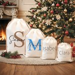 Personlig enkel namninitial text säck med dragsko godispåse för daglig användning festprylar julklapp för barn familj vänner