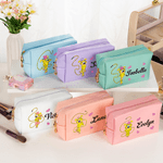 Personalized Long-Tailed Leopard Marsupilami PU Leather Makeup Pouch Bag with Name Travel Essentials Birthday Gift for Her  | Callie × Marsupilami®