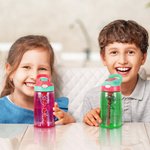 Personalizada Multicolor Flor de Nacimiento 16 oz Kid Botella de Agua con Pajita Back To School Accesorios al aire libre Regalo para Niños