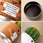 Personalised Crochet Emotional Support Cactus Name Pin Cushion with Magnetic Storage Box Sewing Supplies Gift for Quilting Sewing Enthusiasts
