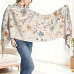 Foulard personnalisé au design classique de fleur aquarelle avec nom à porter tous les jours en hiver Cadeau d'anniversaire et de Noël pour la famille et les amis