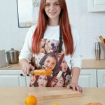 Personalized Crazy Funny Face Photo Avatar Adjustable Apron with Pocket Christmas Birthday Gift for Family Chef Cooking Lover