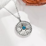 Personalised Hexagram Guardian Energy Coin Medal Necklace with Birthstone Dainty Family Jewellery Birthday Anniversary Gift for Women Men