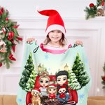 Personalized Cartoon Character Family Portrait Soft Throw Blanket with Text and Names Home Decor Christmas Gift for Family