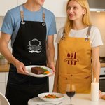 Personalized Embroidered Baking Themed Pattern Multicolor Adjustable Canvas Chef Apron with Pockets and Text Gift for Cooking Baking Lovers
