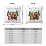 Personalized Family Cartoon Characters Soft Throw Pillow Cover with Name and Year Home Decor Birthday Anniversary Christmas Gift for Family