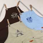 Personalized Embroidered Baking Themed Pattern Multicolor Adjustable Canvas Chef Apron with Pockets and Text Gift for Cooking Baking Lovers