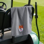 Serviette de golf personnalisée multicolore 100% coton avec visage d'animal brodé et nom Cadeau d'anniversaire de joueur de golf